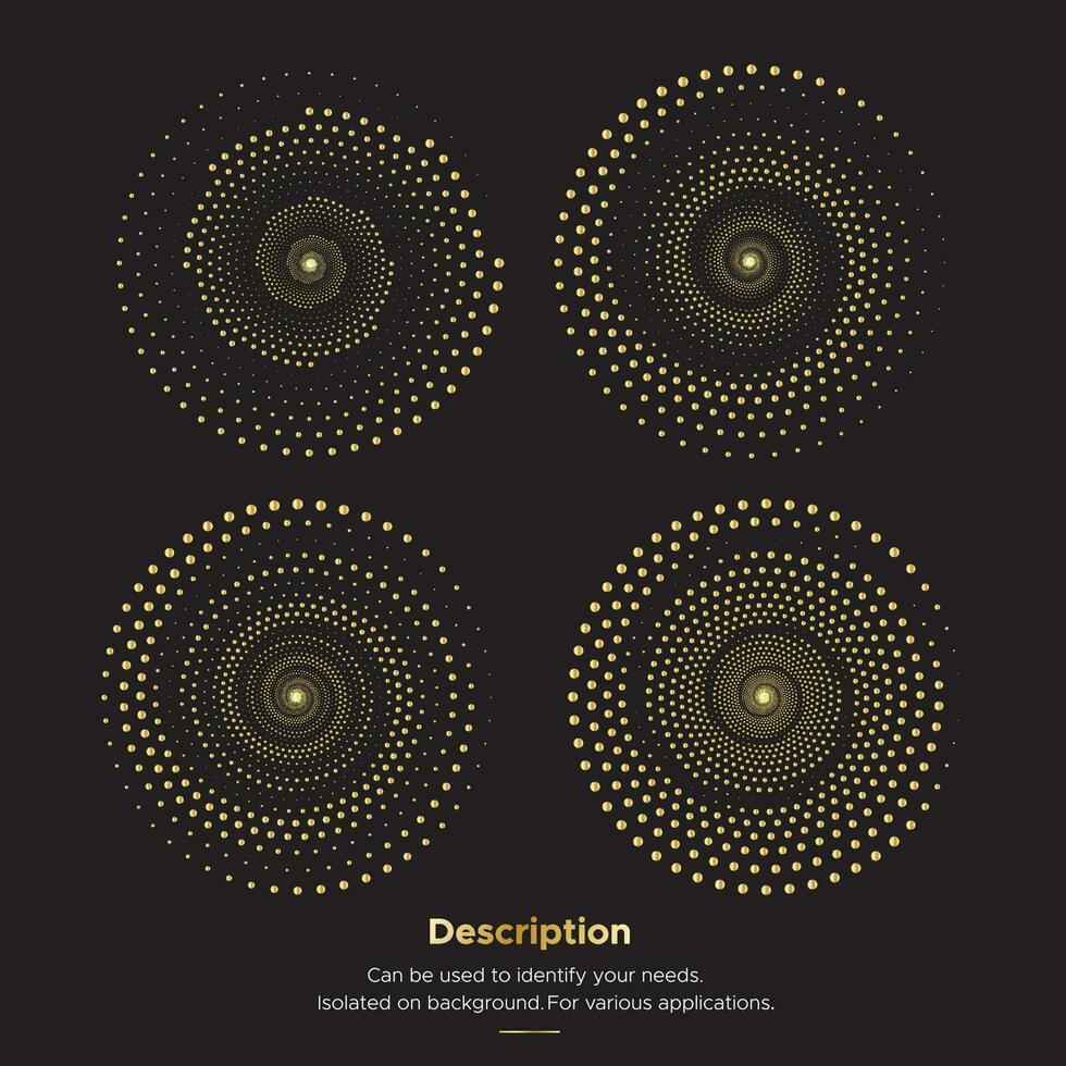 demi-teinte or points dans cercle. vecteur