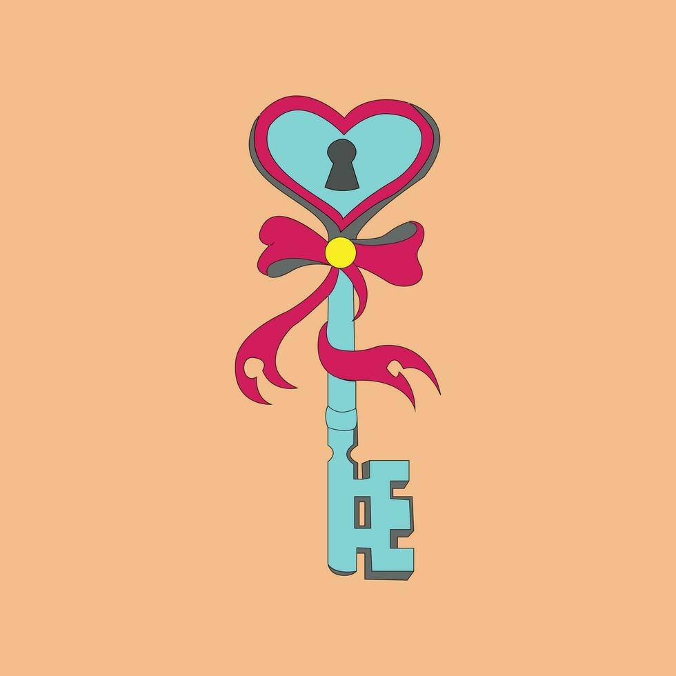 cœur forme avec clé vecteur