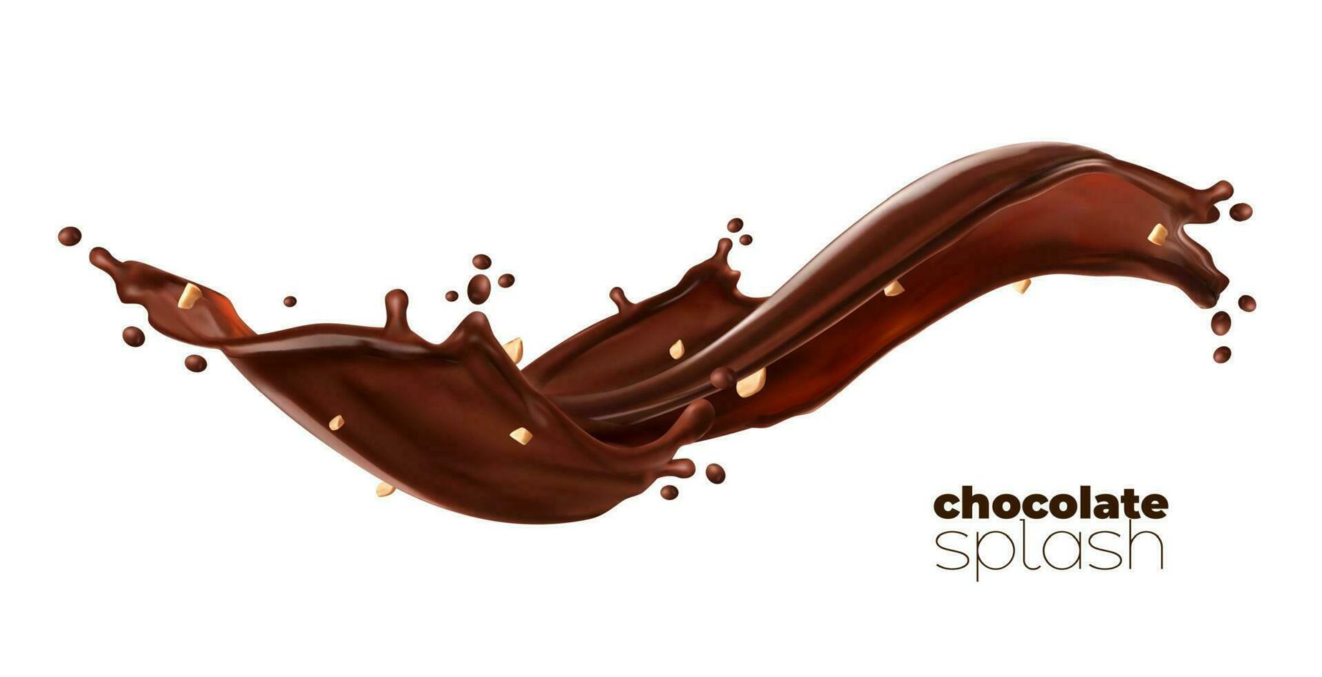 Chocolat cacao, café Lait isolé couler éclaboussure vecteur