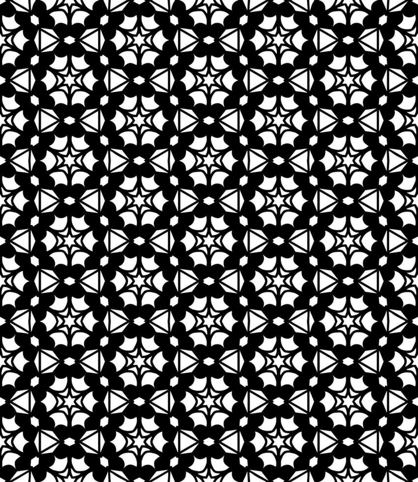 motif abstrait sans couture noir et blanc. arrière-plan et toile de fond. conception ornementale en niveaux de gris. vecteur