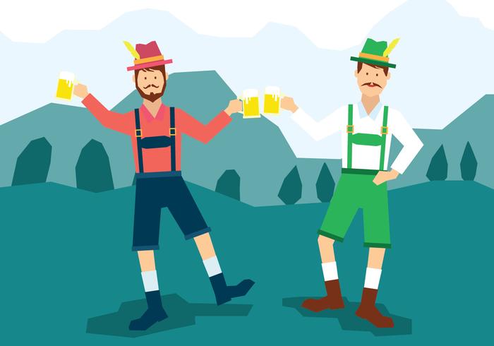 homme en illustration lederhosen vecteur