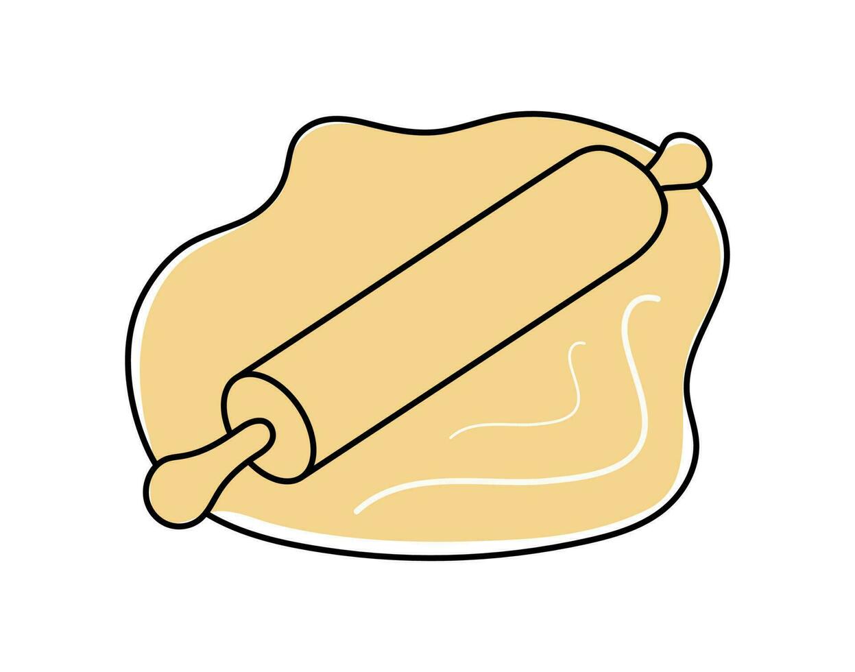 stylisé pâte, roulant épingle et cuisine ustensiles. nourriture, pâte. cuisine aliments. cuisine outil, cuisine, boulangerie. vecteur illustration. logo, emblème avec espace pour une inscription.