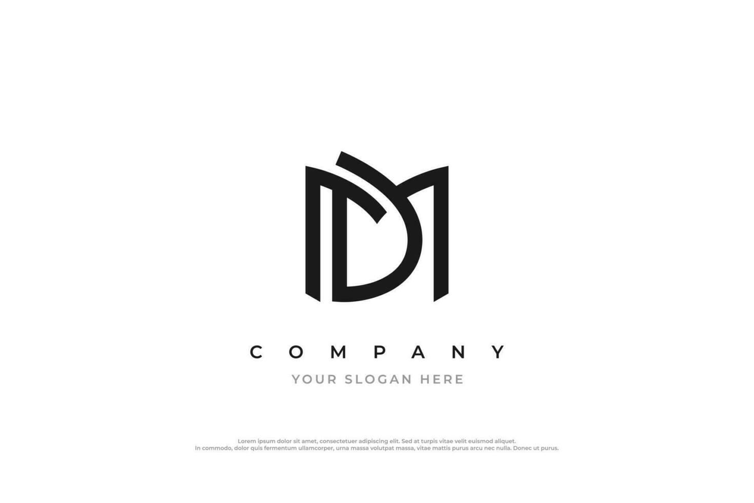 lettre initiale dm ou vecteur de conception de logo md