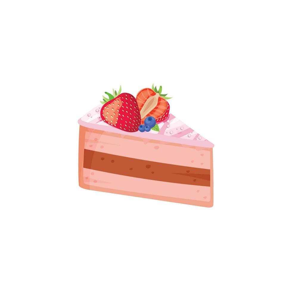 plat vecteur illustration de fraise tarte délice