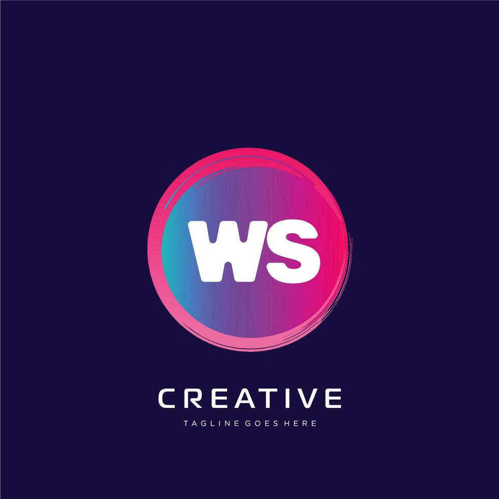 ws initiale logo avec coloré modèle vecteur. vecteur