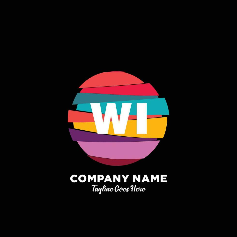 Wi initiale logo avec coloré modèle vecteur. vecteur