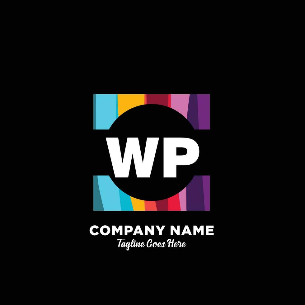 wp initiale logo avec coloré modèle vecteur. vecteur