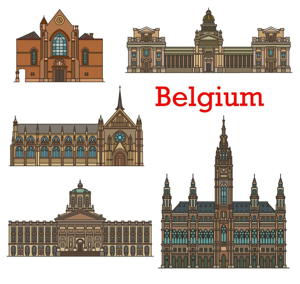 Belgique Repères, Bruxelles architecture bâtiments vecteur