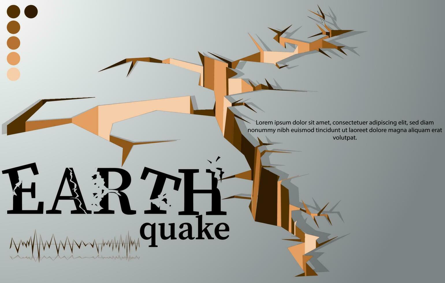 tremblement de terre vecteur illustration sol des fissures et sismique vagues