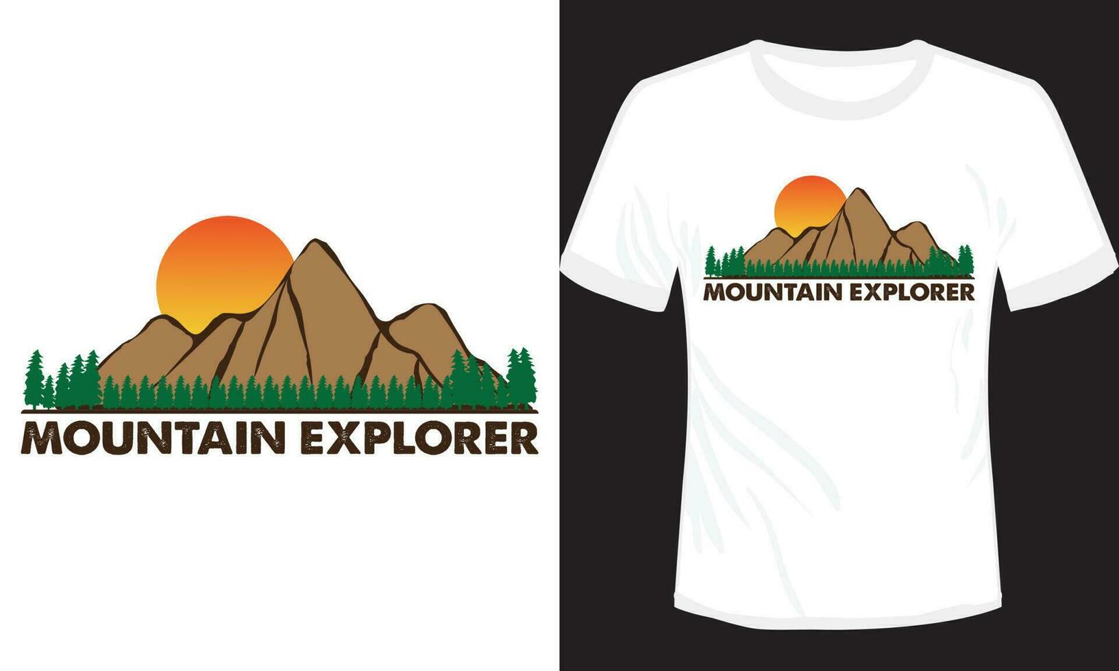 Montagne explorateur T-shirt conception vecteur illustration