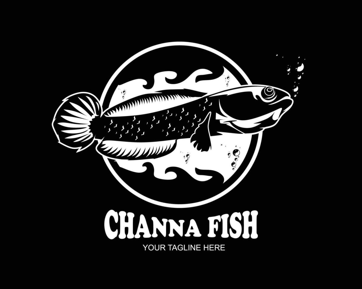 Channa poisson logo vecteur