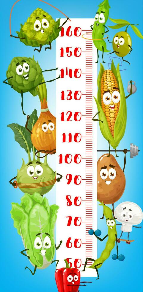 enfant croissance graphique avec légume sur aptitude vecteur