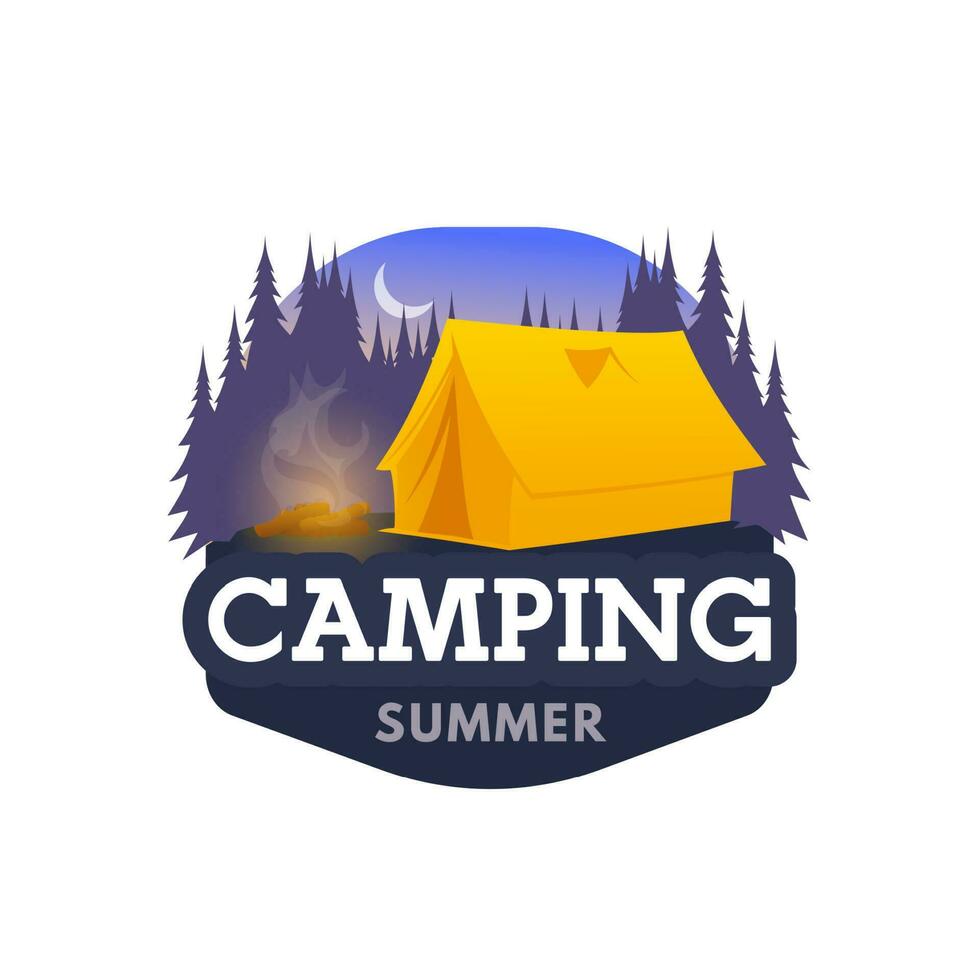 camping tente, randonnée ou trekking tourisme club icône vecteur