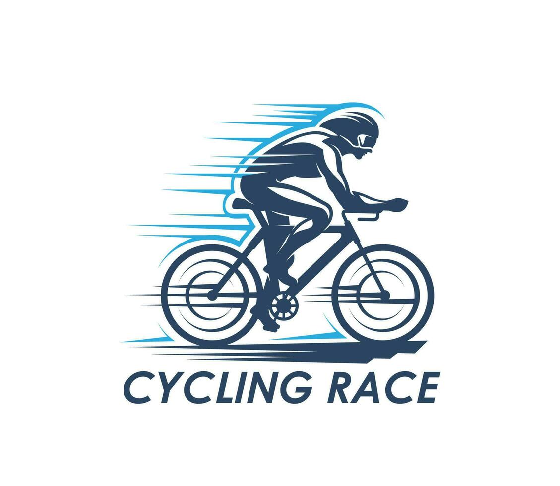 cyclisme sport icône, bicyclette coureur silhouette, vélo vecteur