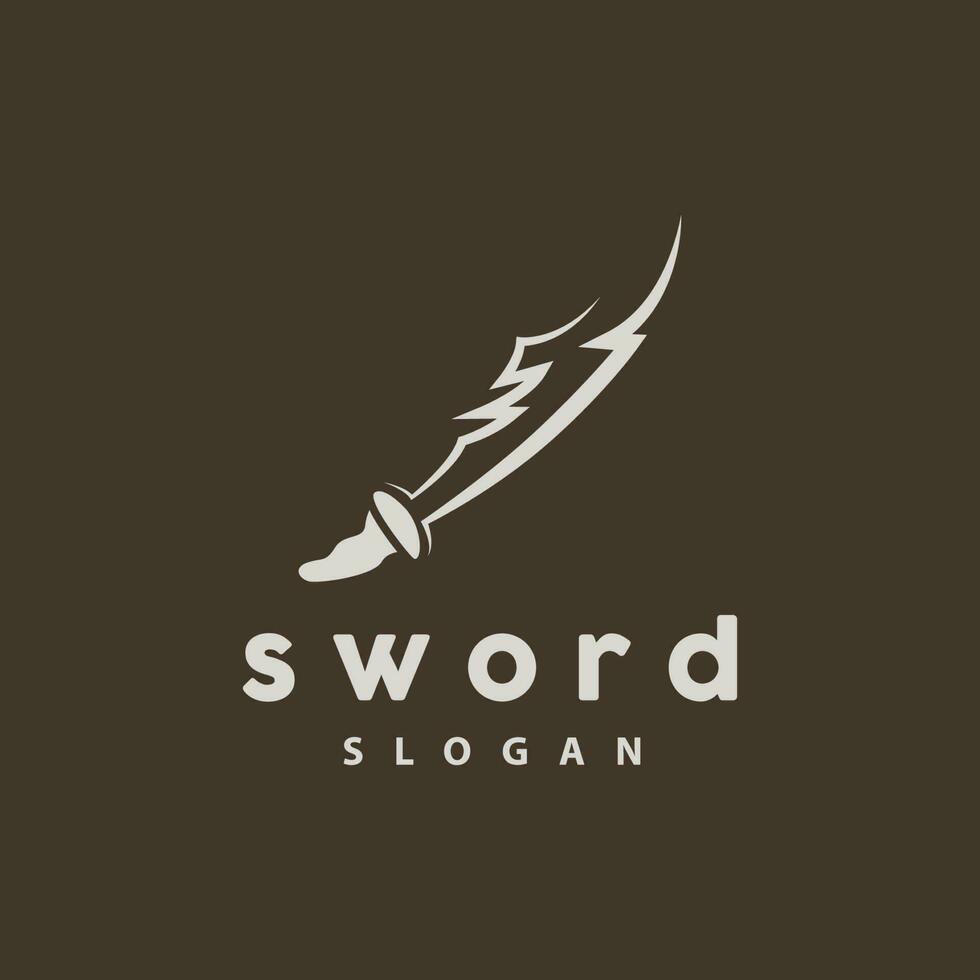 épée logo, guerre arme ligne Facile conception, vecteur, symbole modèle icône vecteur