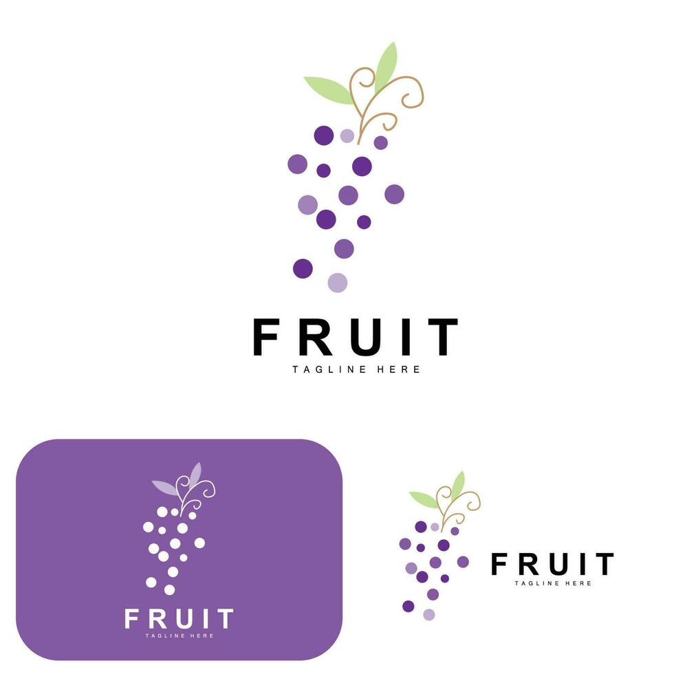 grain de raisin logo, ferme fruit vecteur, Frais violet fruit conception, grain de raisin produit icône, fruit magasin vecteur