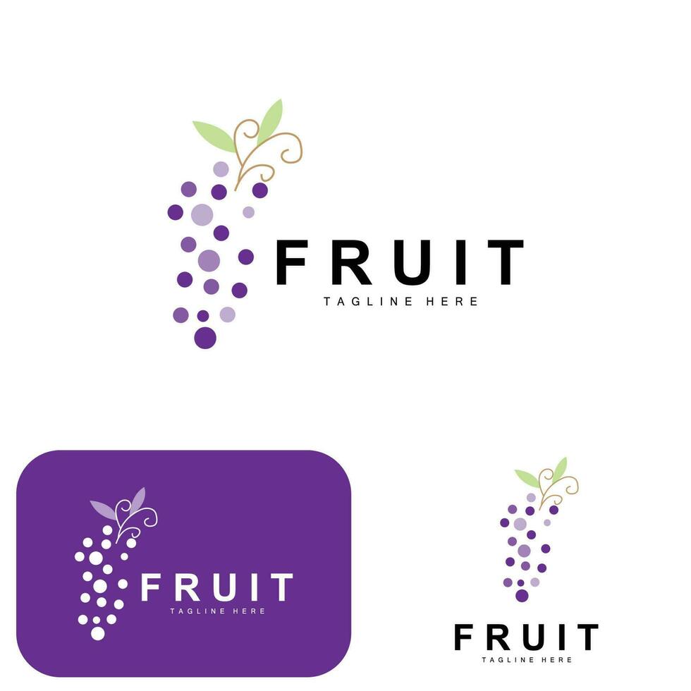grain de raisin logo, ferme fruit vecteur, Frais violet fruit conception, grain de raisin produit icône, fruit magasin vecteur