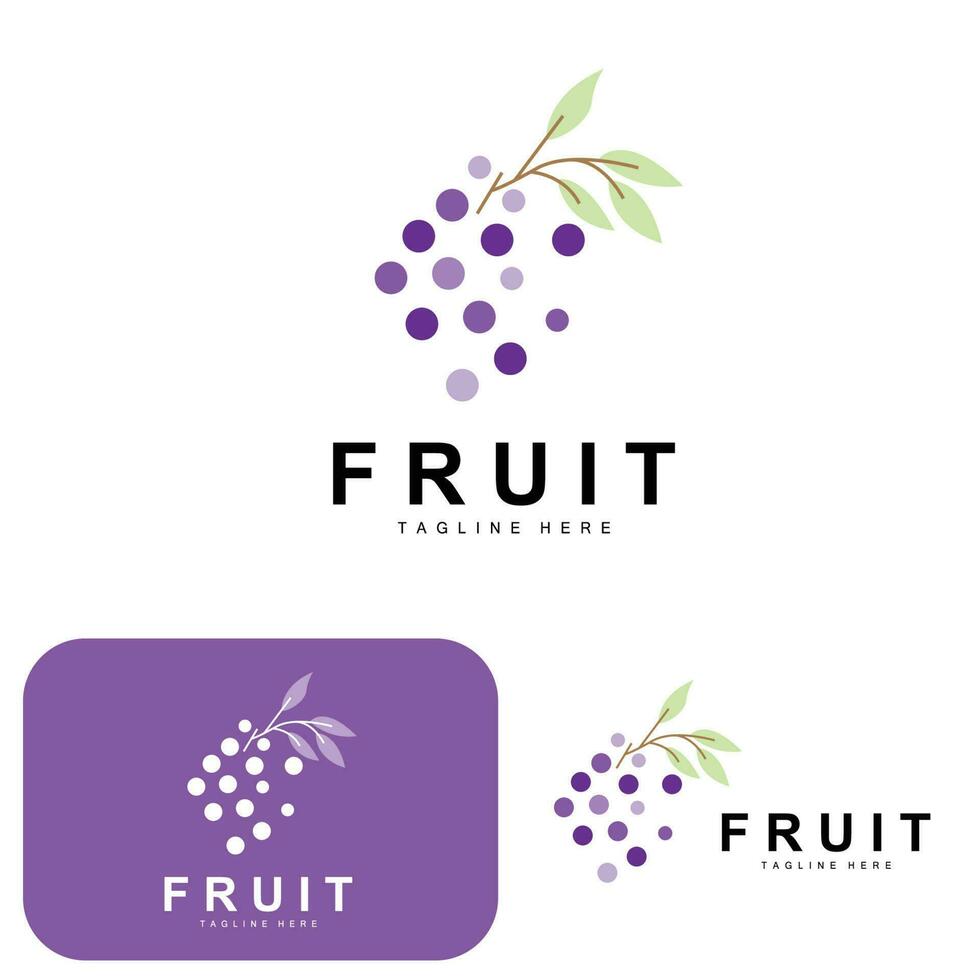 grain de raisin logo, ferme fruit vecteur, Frais violet fruit conception, grain de raisin produit icône, fruit magasin vecteur