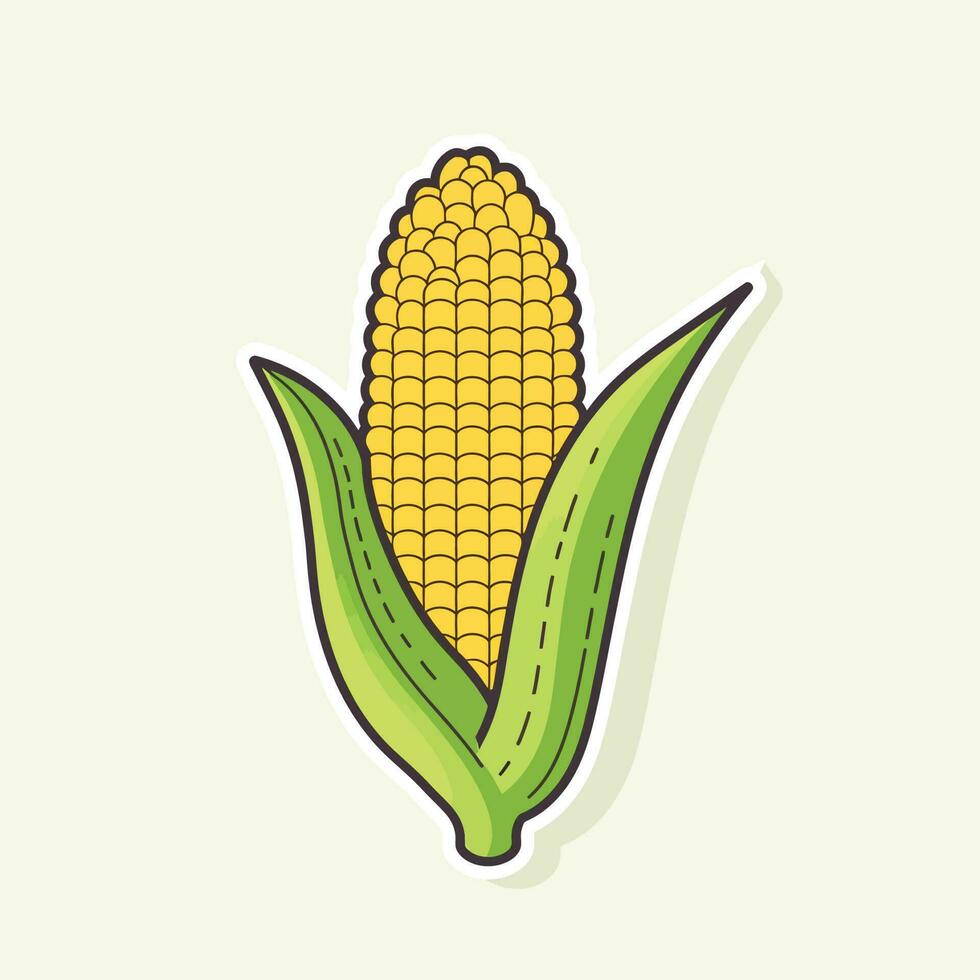 sucré biologique épi de maïs dans illustration sur blanc Contexte vecteur