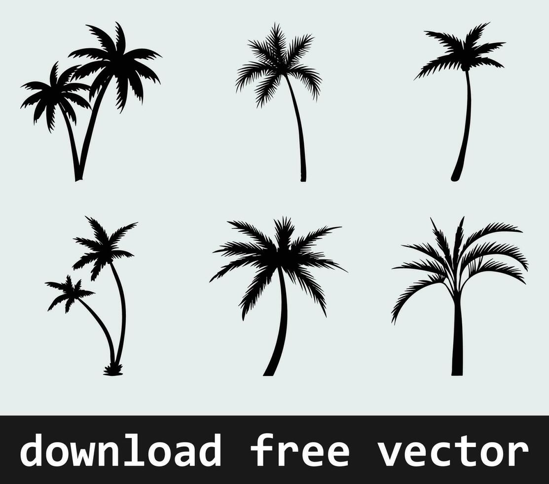 paume des arbres silhouette gratuit vecteur