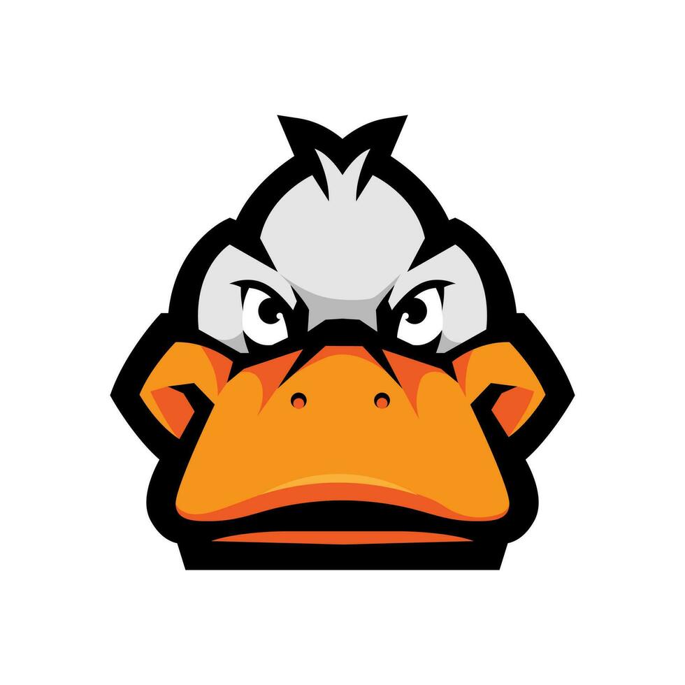 logo de tête de canard pour l'équipe de sport ou d'esport. vecteur de conception d'illustration de canards pour les logos de jeu, insigne, emblème, vêtements, marchandises