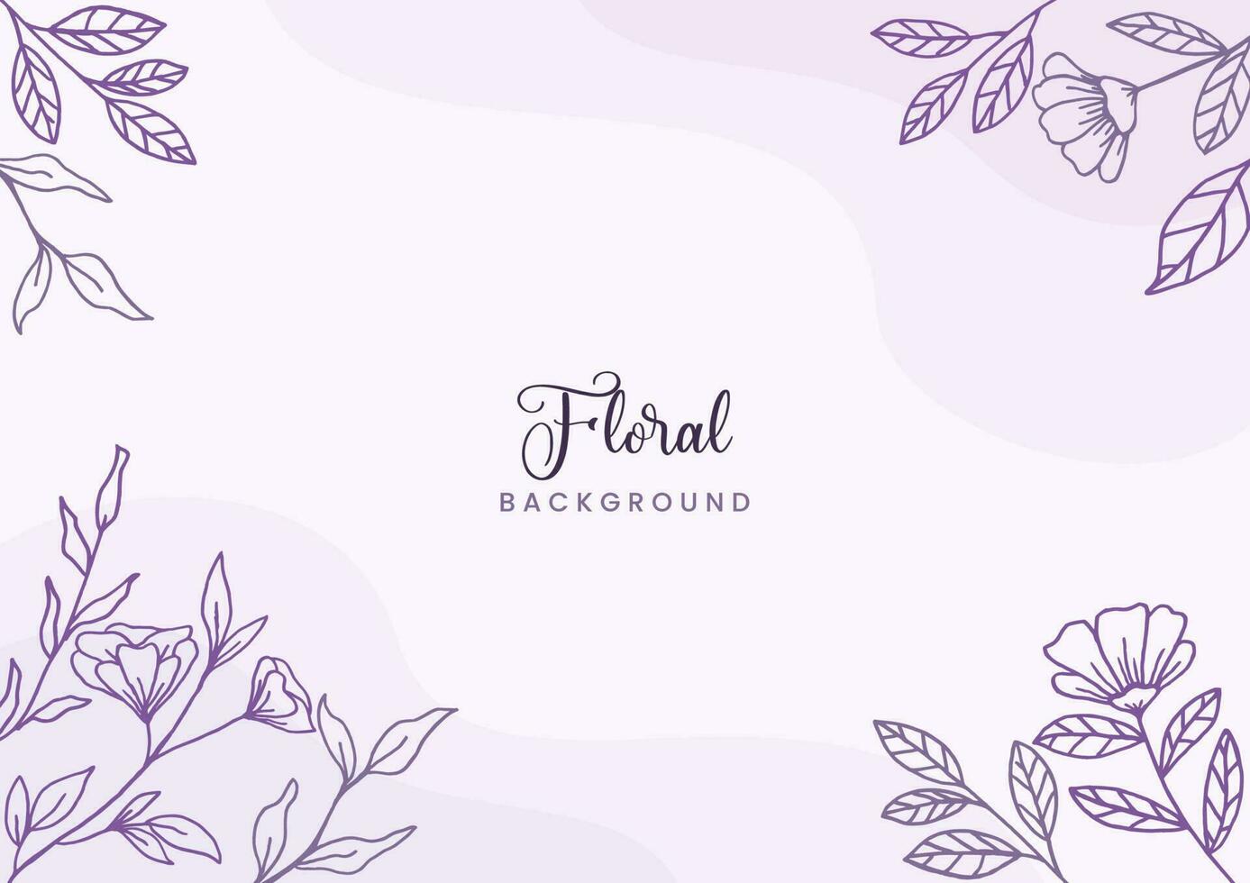 magnifique violet floral Contexte avec main tiré feuilles et fleur frontière sur pastel plat Couleur pour mariage invitation ou engagement ou salutation carte vecteur