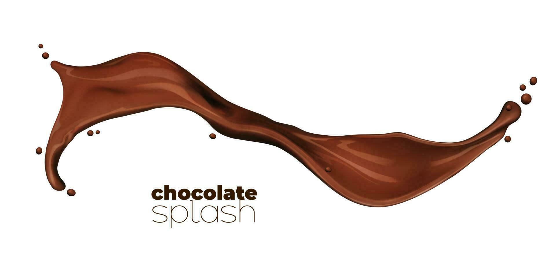 isolé Chocolat cacao Lait dessert vague éclaboussure vecteur