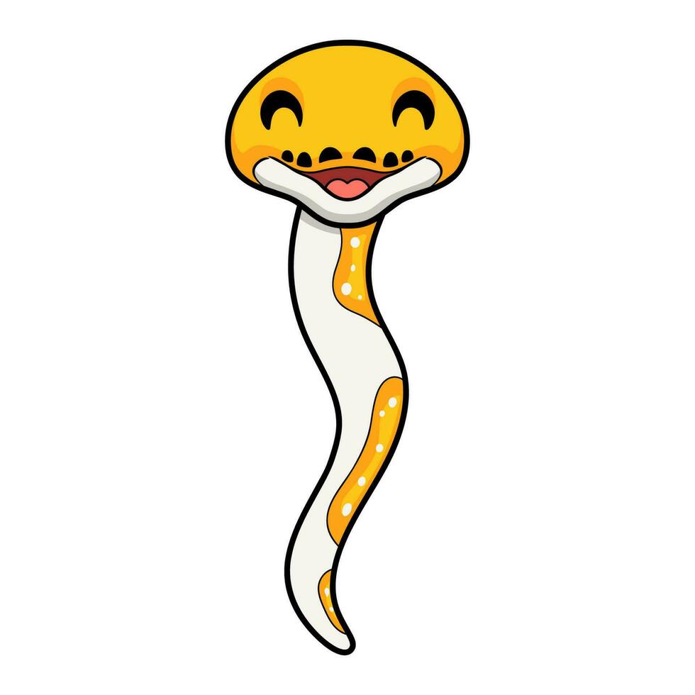 mignonne albinos pie réticulé python dessin animé vecteur