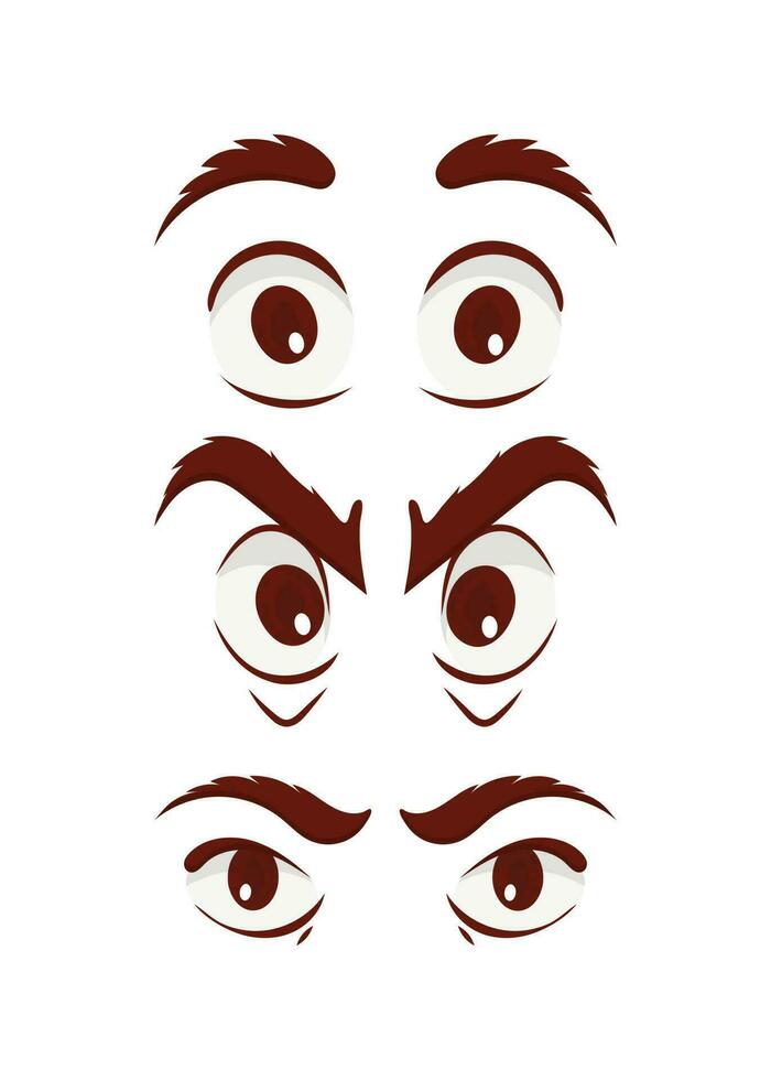 ensemble de yeux dans plat style. isolé sur blanc Contexte. vecteur illustration.