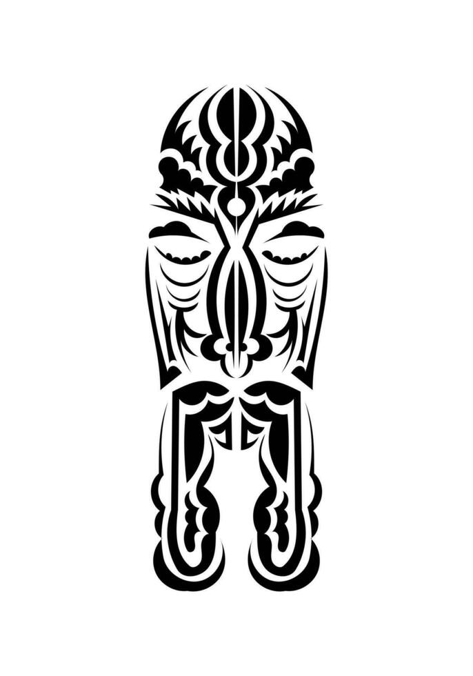 visage dans le style de ancien tribus. noir tatouage motifs. plat style. vecteur illustration.