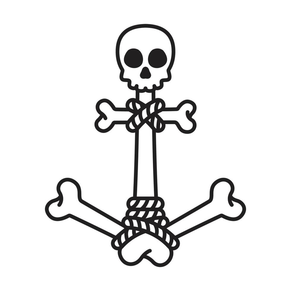 ancre vecteur icône logo pirate barre OS crâne bateau nautique maritime mer océan Halloween illustration symbole graphique