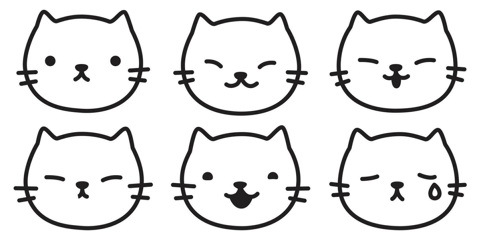 chat vecteur chaton logo icône illustration personnage griffonnage dessin animé symbole