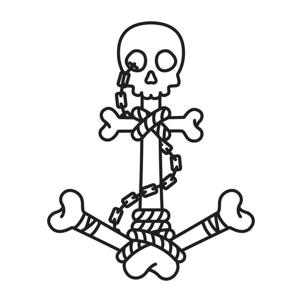 ancre vecteur barre pirate bateau logo icône OS crâne nautique maritime Valentin mer océan Halloween illustration graphique symbole