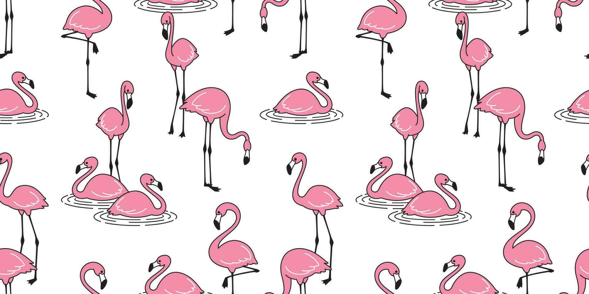 flamant sans couture modèle vecteur rose flamants roses exotique oiseau tropical été écharpe isolé répéter fond d'écran tuile Contexte dessin animé illustration