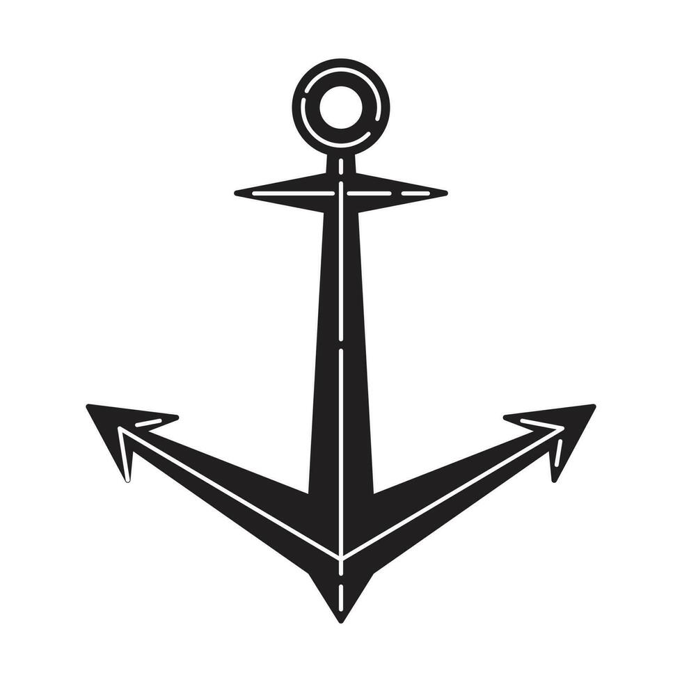 ancre vecteur icône logo bateau pirate maritime nautique illustration symbole graphique