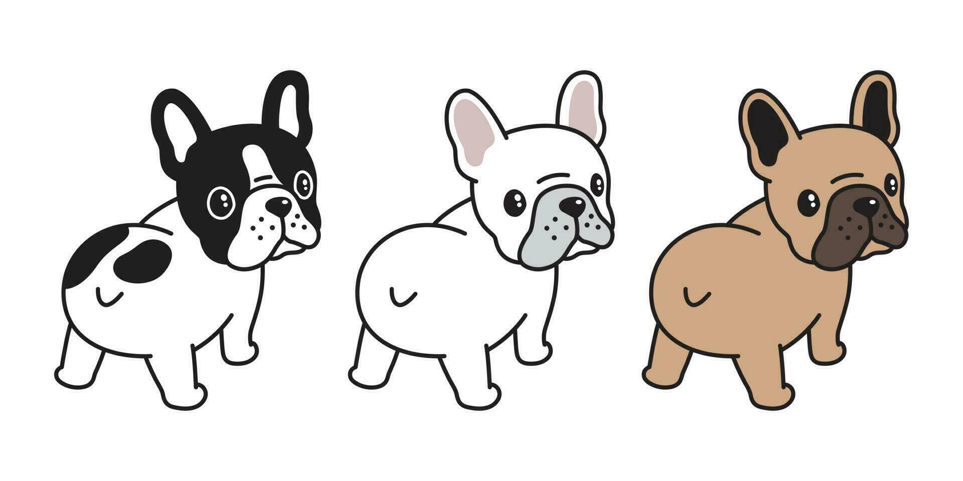 chien vecteur français bouledogue logo icône dessin animé personnage illustration symbole