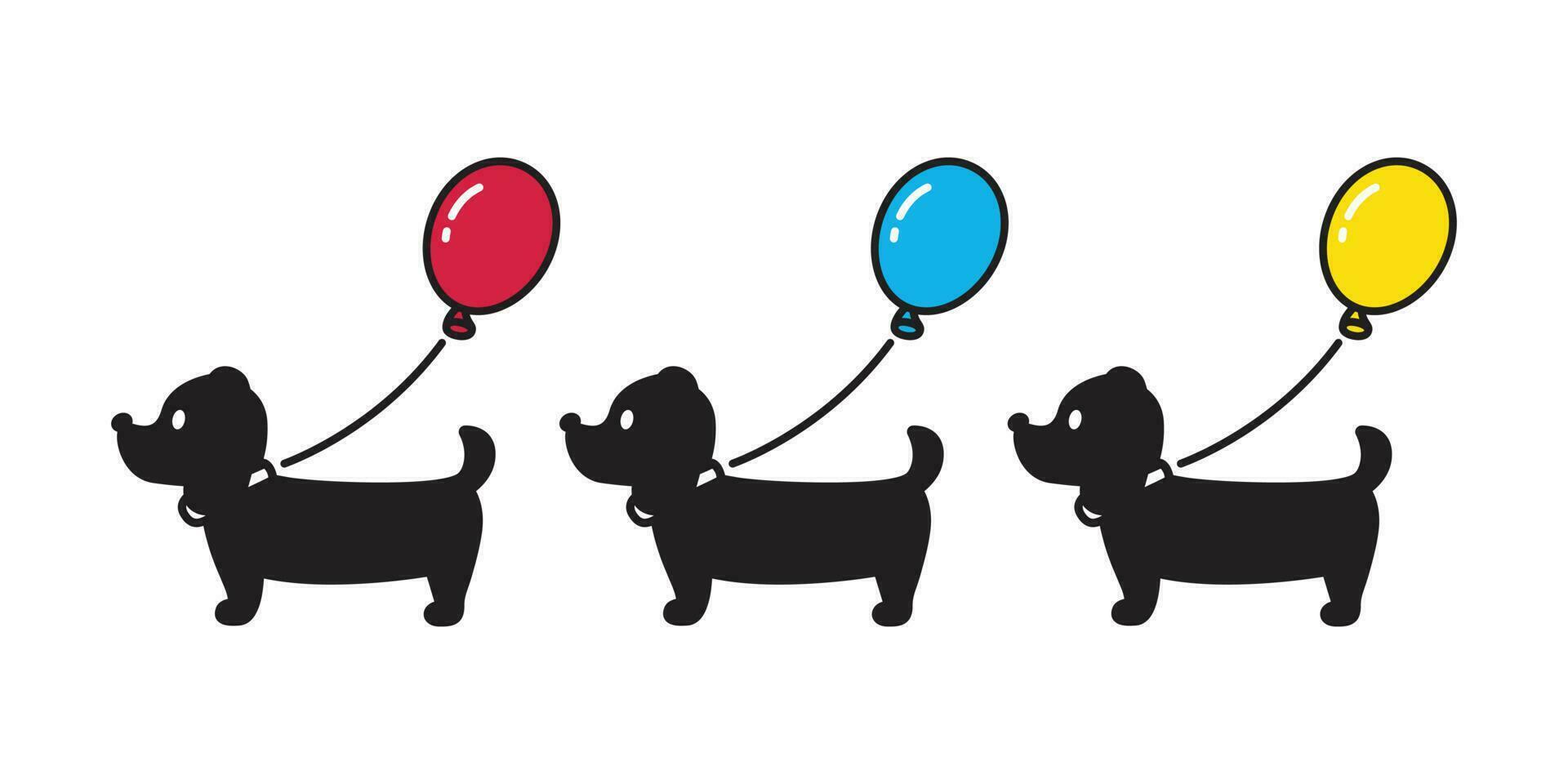 chien vecteur teckel icône ballon chiot dessin animé personnage logo illustration