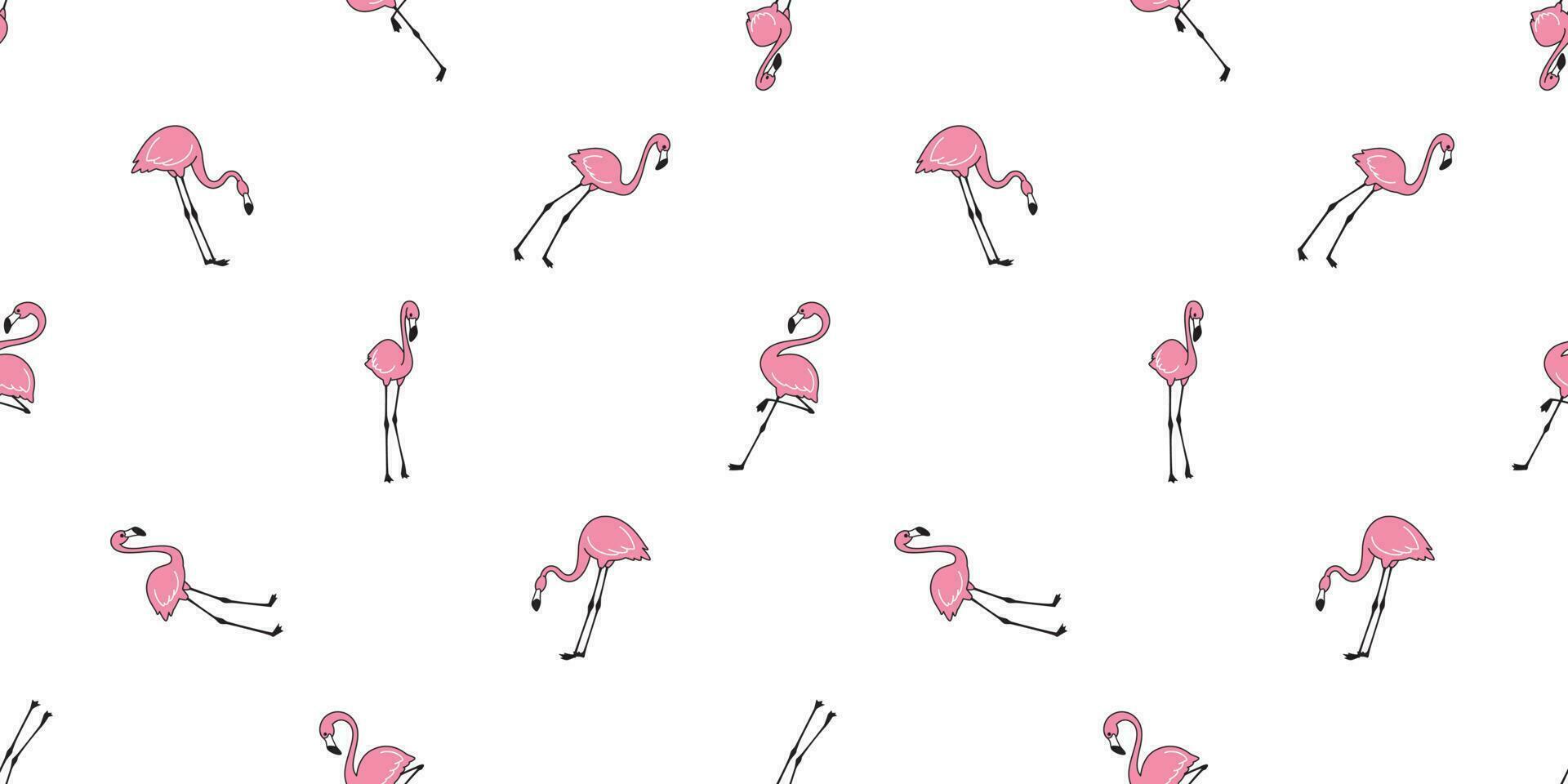 flamant sans couture modèle vecteur rose flamants roses exotique oiseau été tropical dessin animé écharpe isolé tuile Contexte répéter fond d'écran illustration