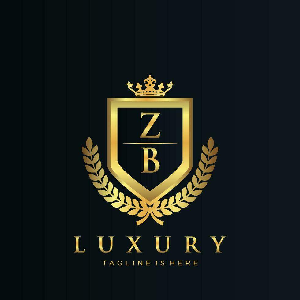 zb lettre initiale avec Royal luxe logo modèle vecteur