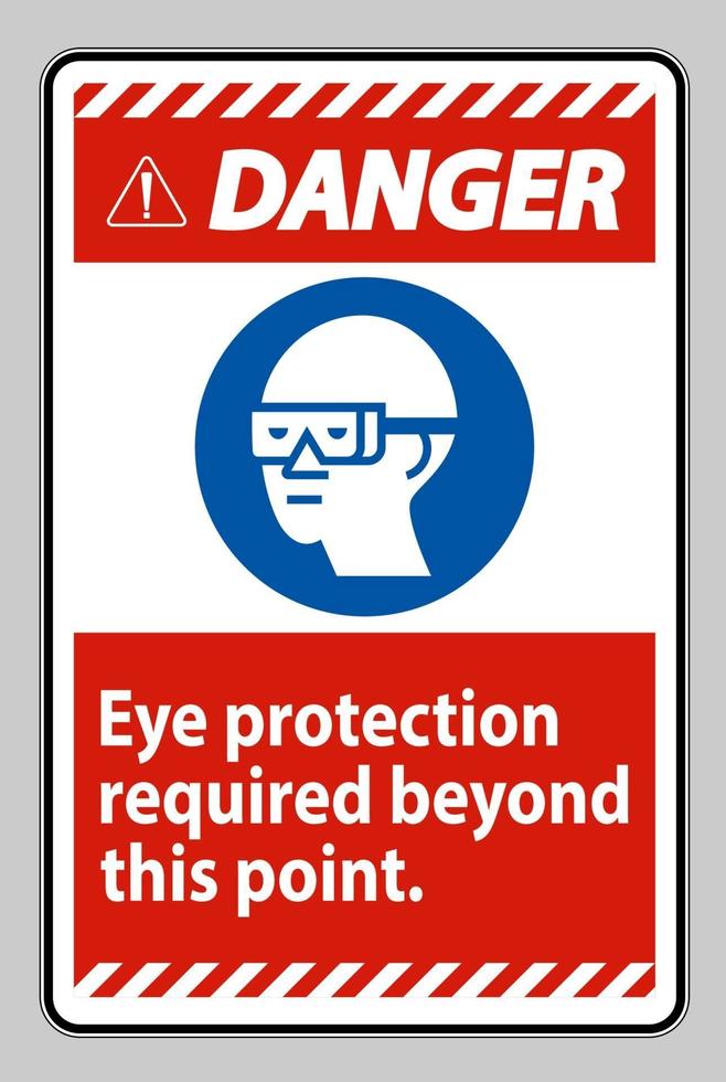 protection oculaire des signes de danger requise au-delà de ce point vecteur