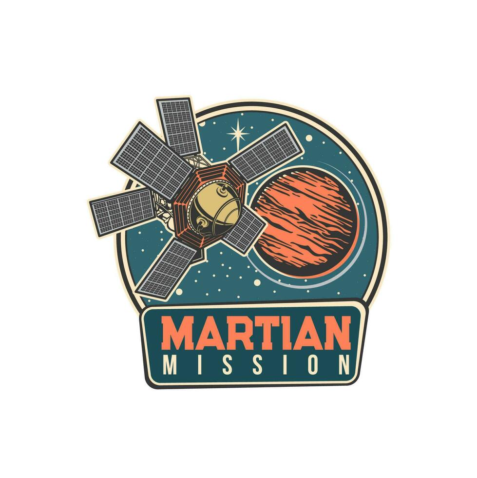 martien mission icône, espace explorer et astronomie vecteur