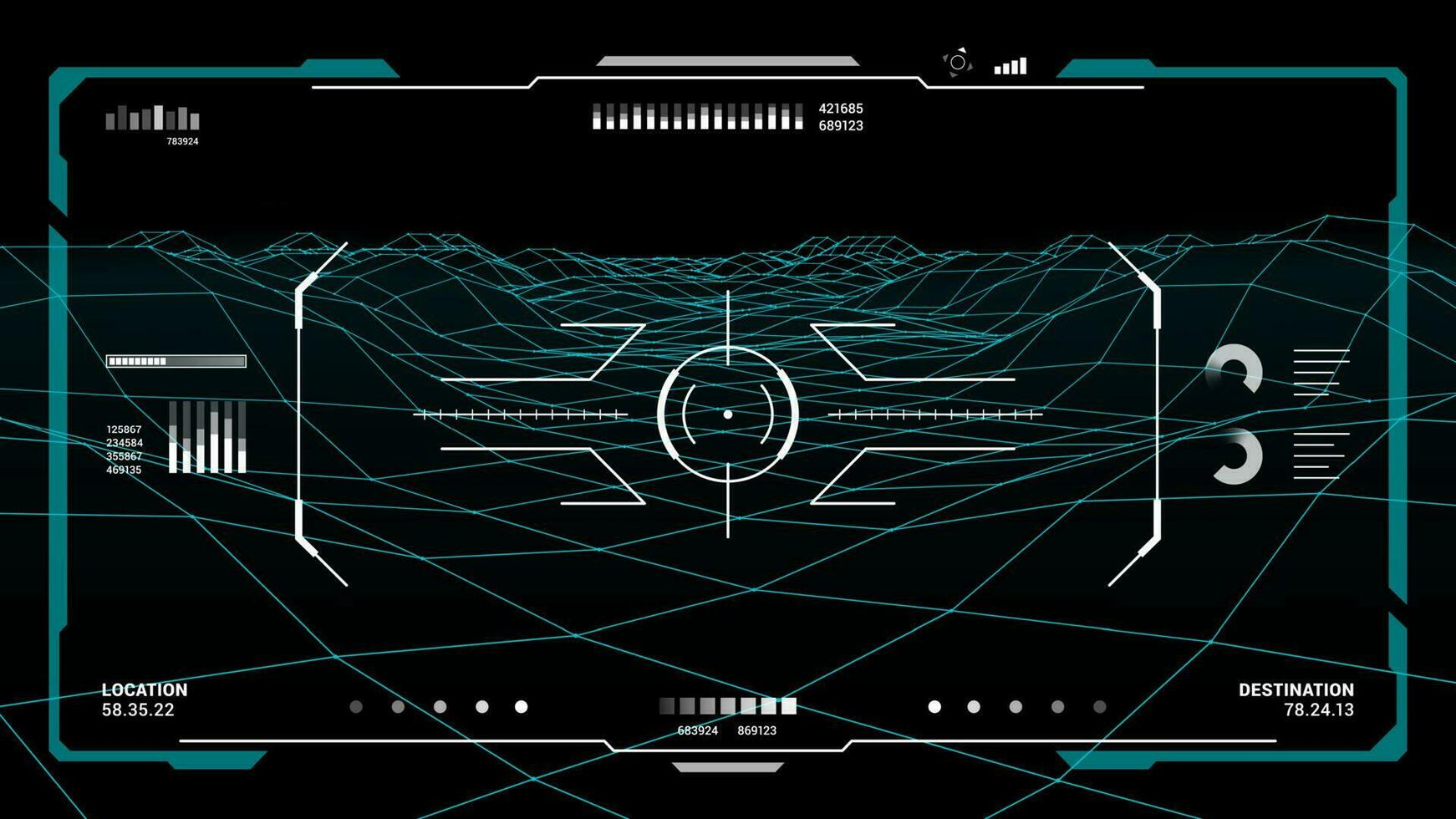 hud futuriste moniteur écran interface, cible ui vecteur