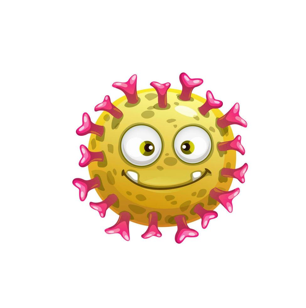 dessin animé rotavirus cellule vecteur icône, marrant virus