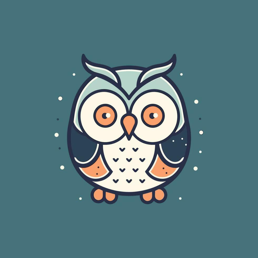 une charmant et capricieux kawaii hibou illustration, parfait pour utilisation dans enfants livres, Stationnaire, ou comme une mignonne logo conception vecteur