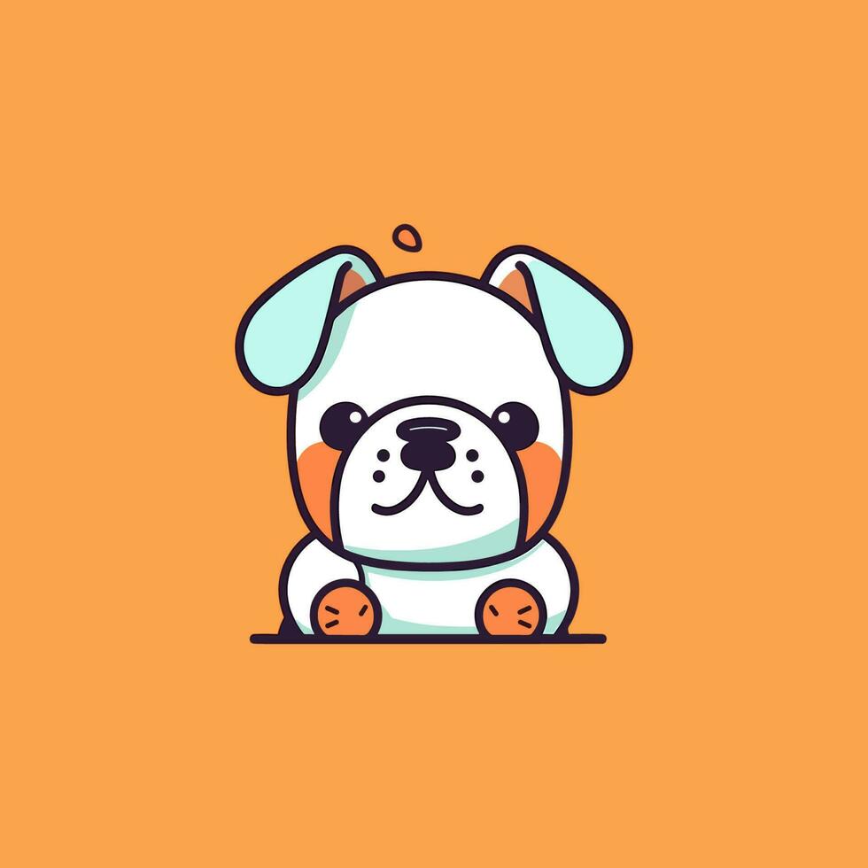 mignonne kawaii chien dessin animé illustration vecteur