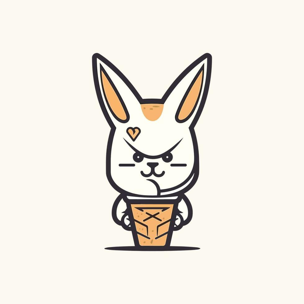 mignonne mascotte la glace crème logo illustration vecteur