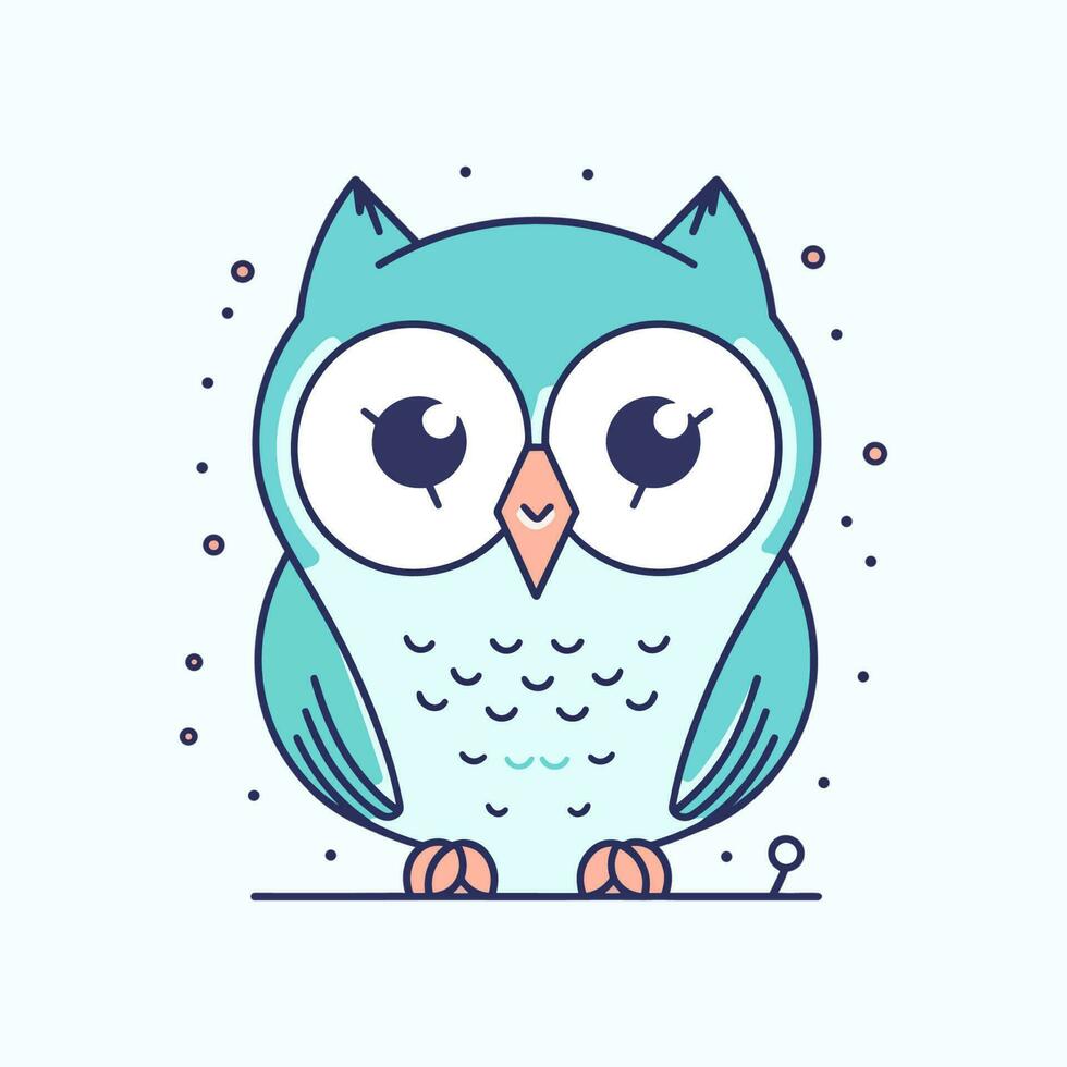 une charmant et capricieux kawaii hibou illustration, parfait pour utilisation dans enfants livres, Stationnaire, ou comme une mignonne logo conception vecteur