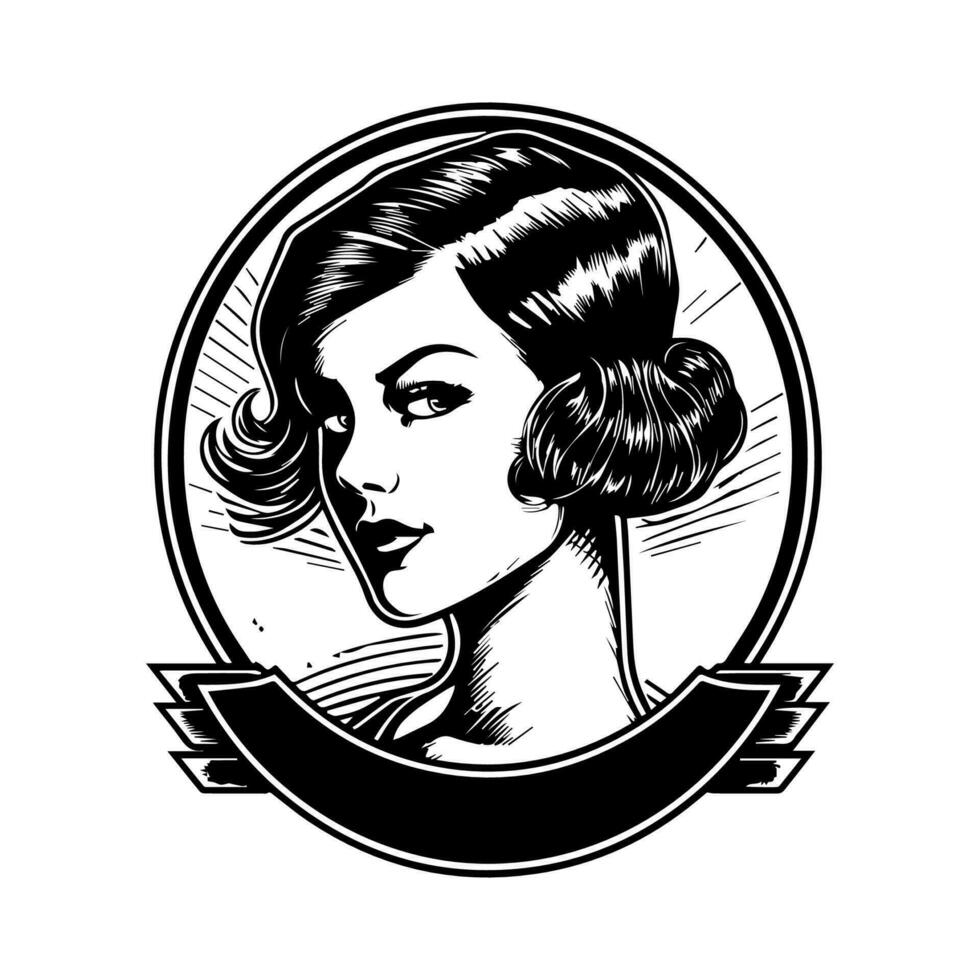 salon de coiffure logo illustration Caractéristiques une classique conception cette capture le essence de traditionnel toilettage vecteur
