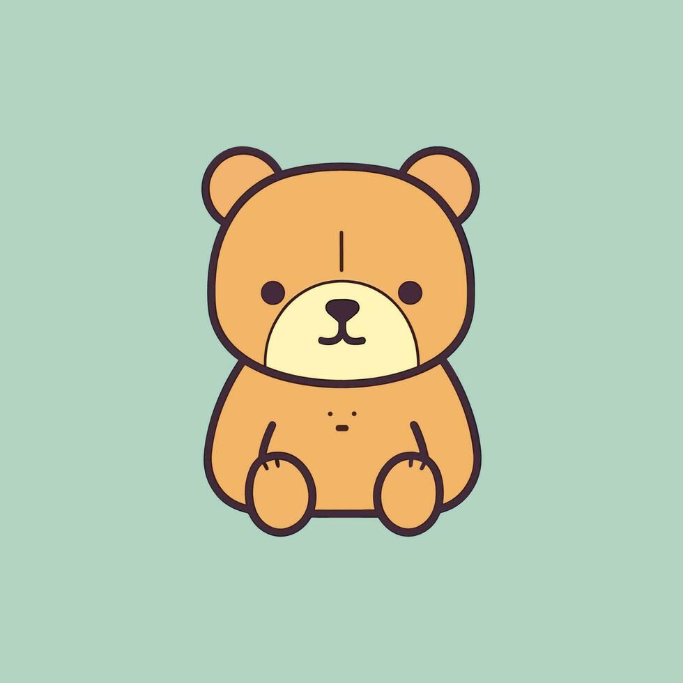 une charmant et adorable kawaii ours illustration, parfait pour utilisation dans enfants livres, sites Internet, ou comme une mignonne mascotte pour tout marque ou produire vecteur