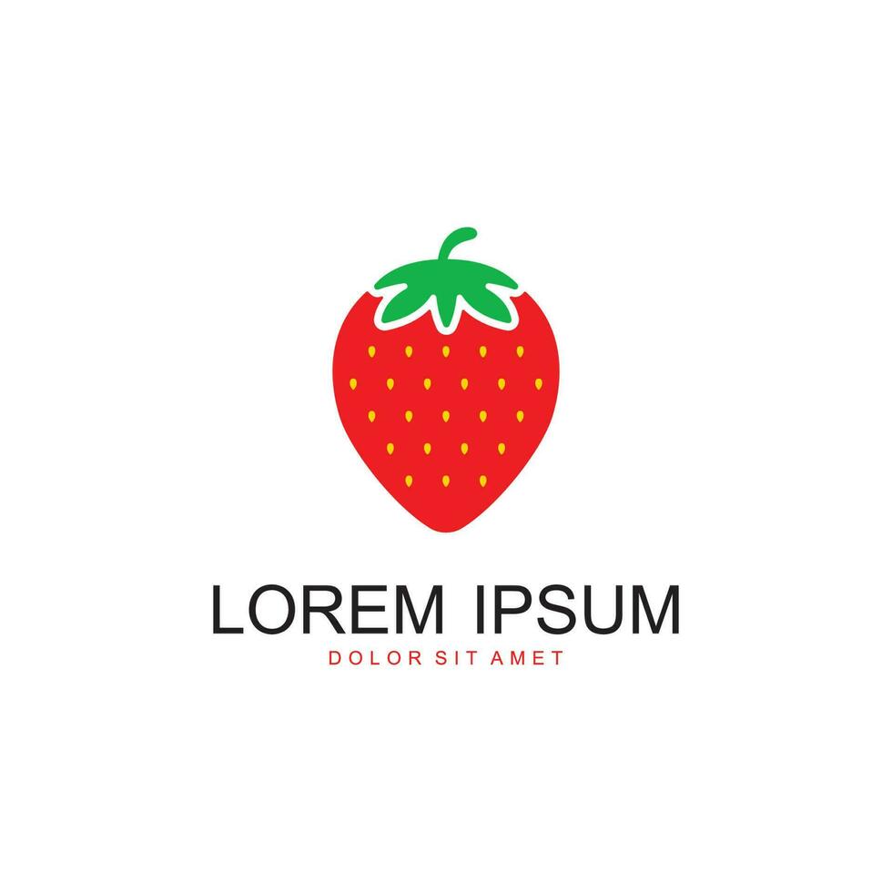 Frais fraise fruit logo modèle vecteur
